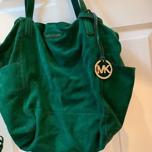 MK suede tote bag.